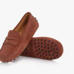 Tod's-Brown Suede Gommino Moccasins | Childrensalon