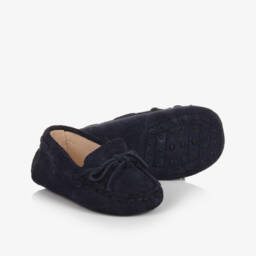 Tod's-حذاء موكاسين جلد شامواه لون كحلي | Childrensalon