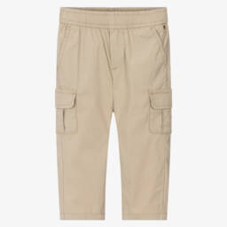 Tommy Hilfiger-Baby Boys Beige Cargo Trousers | Childrensalon