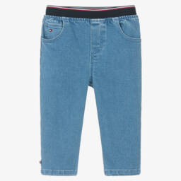 Tommy Hilfiger-Beige Cotton Baby Sweatshirt with Small Flag Logo | Childrensalon