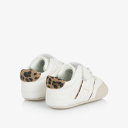 Tommy Hilfiger-Baby Girls White Faux Leather Pre-Walker Trainers | Childrensalon