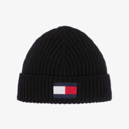 Black Knitted Flag Beanie Hat