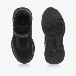 Tommy Hilfiger-حذاء رياضي بشريط لاصق جلد صناعي و شبك لون أسود | Childrensalon