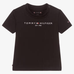 Tommy Hilfiger-تيشيرت قطن عضوي جيرسي لون أسود  | Childrensalon