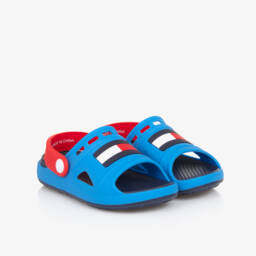 Tommy Hilfiger Blue Flag Logo Rubberised Sandals Childrensalon