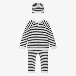 Tommy Hilfiger-Blue Striped Knitted Trouser Set | Childrensalon
