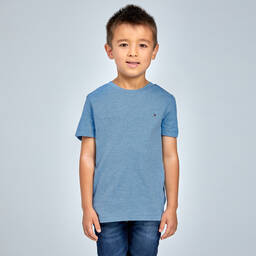 Tommy Hilfiger-تيشيرت قطن لون أزرق للأولاد | Childrensalon