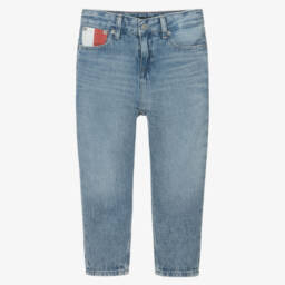 جينز بقصة مستقيمة لون أزرق مغسول للأولاد