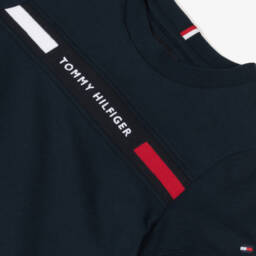 Tommy Hilfiger-تيشيرت بشعار العلم قطن لون كحلي للأولاد | Childrensalon