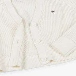 Tommy Hilfiger-كارديغان شنيل بشعار العلم لون عاجي للبنات | Childrensalon