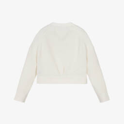 Tommy Hilfiger-كارديغان شنيل بشعار العلم لون عاجي للبنات | Childrensalon