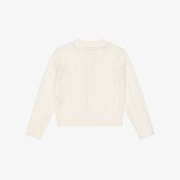 Tommy Hilfiger-Girls Ivory Cotton Pointelle Cardigan | Childrensalon
