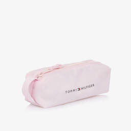 Tommy Hilfiger-Girls Pale Pink Logo Print Pencil Case (20cm) | Childrensalon