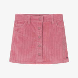 Girls Pink Cotton Corduroy Skirt