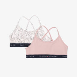 Tommy Hilfiger-Girls Pink Cotton Jersey Bras (2 Pack) | Childrensalon