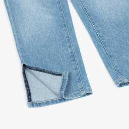 Tommy Hilfiger-جينز دنيم بقصة مستقيمة لون أزرق مغسول للبنات | Childrensalon