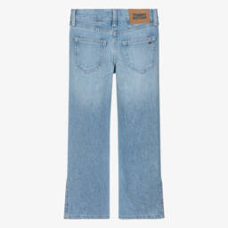 Tommy Hilfiger-جينز دنيم بقصة مستقيمة لون أزرق مغسول للبنات | Childrensalon