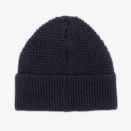 Tommy Hilfiger-Navy Blue Flag Logo Beanie Hat | Childrensalon