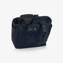 Tommy Hilfiger-Navy Blue Tote Changing Bag with TH Monogram (42cm) | Childrensalon
