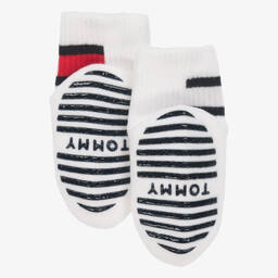 Tommy Hilfiger-White Cotton Ankle Socks (2 Pack) | Childrensalon