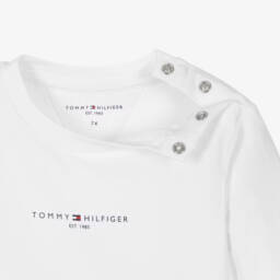 Tommy Hilfiger-Топ с длинными рукавами белый из хлопкового трикотажа для малышей | Childrensalon