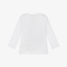 Tommy Hilfiger-Топ с длинными рукавами белый из хлопкового трикотажа для малышей | Childrensalon
