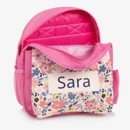 Treat Republic-Girls Pink Personalised Floral Backpack (30cm) | Childrensalon