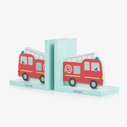 Treat Republic Sass & Belle-Personalised Fire Engine Bookends (30cm) | Childrensalon
