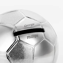Treat Republic-Personalised Silver Football Money Box (10cm) | Childrensalon