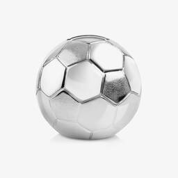 Treat Republic-Personalised Silver Football Money Box (10cm) | Childrensalon