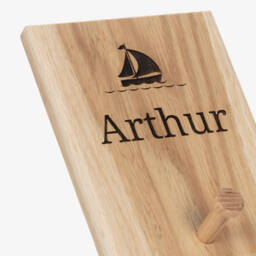 Treat Republic-Personalised Wooden Ship Peg Hook (18cm) | Childrensalon