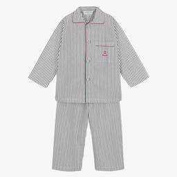 Turquaz-Синяя хлопковая пижама в полоску для мальчиков | Childrensalon