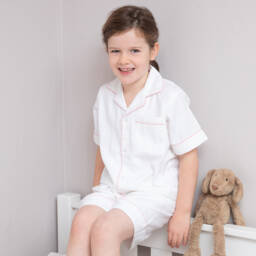 Turquaz-Белая пижама с шортами из хлопка | Childrensalon