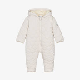 Tutto Piccolo-Beige Quilted Baby Snowsuit | Childrensalon