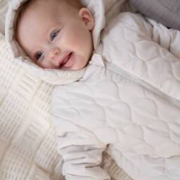 Tutto Piccolo-Beige Quilted Baby Snowsuit | Childrensalon