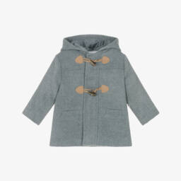 Tutto Piccolo-Boys Dove Grey Felted Duffle Coat | Childrensalon
