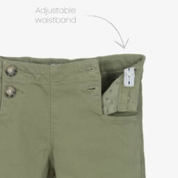 Tutto Piccolo-Girls Ivory Cotton Floral Blouse & Green Trouser Set | Childrensalon