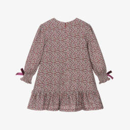 Tutto Piccolo-Платье красное из вельвета с цветочным узором для девочек | Childrensalon