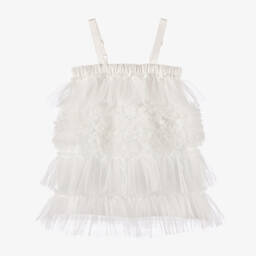 Tutu du Monde-Baby Girls Ivory Ruffled Tulle Dress | Childrensalon
