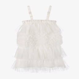 Tutu du Monde-Baby Girls Ivory Ruffled Tulle Dress | Childrensalon