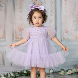 Tutu du Monde-Платье сиреневое из тюля с пайетками для малышек | Childrensalon