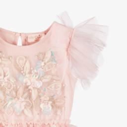 Tutu du Monde-Платье розовое из тюля с бусинами и цветами из пайеток для малышек | Childrensalon