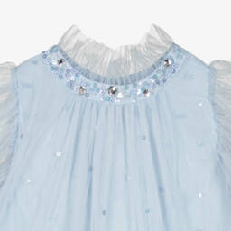 Tutu du Monde-Girls Blue Sequin Tulle Dress | Childrensalon