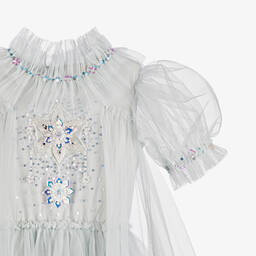 Tutu du Monde-فستان تول لون أزرق مزين بترتر | Childrensalon