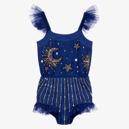 Tutu du Monde-بودي سوت تنكري لون أزرق داكن شخصية الساحر الرائع للبنات | Childrensalon