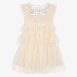 Tutu du Monde-Girls Ivory Sequin Tulle Dress | Childrensalon
