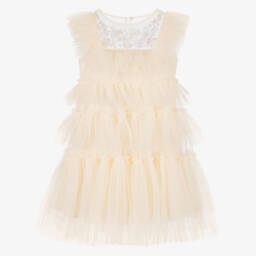 Tutu du Monde-Girls Ivory Sequin Tulle Dress | Childrensalon