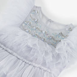 Tutu du Monde-Girls Lavender Blue Tiered Tulle Dress | Childrensalon