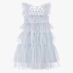 Tutu du Monde-Girls Lavender Blue Tiered Tulle Dress | Childrensalon