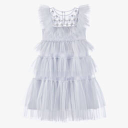 Tutu du Monde-Girls Lavender Blue Tiered Tulle Dress | Childrensalon